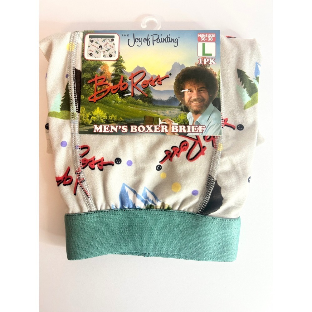 Bob Ross Mens Boxer Briefs The Joy of Painting Novelty Underwear Size L 36-38